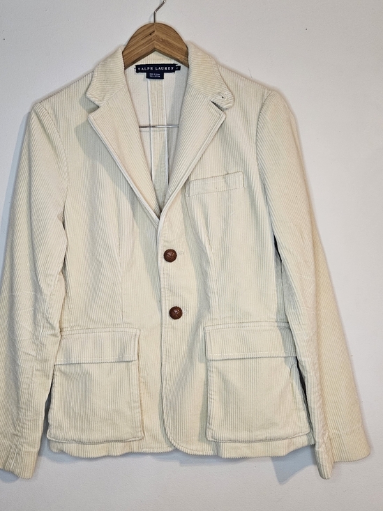 Ralph Lauren Jackets & Blazers - Ralph Lauren Corduroy Blazer – Size 12 – Crème / Beige – Blue Tags